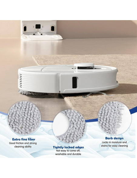 8 Almohadillas de Mopa Microfibra VIEWALL para Roborock Q Revo
