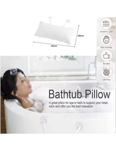 Almohada Antideslizante para Baño YUET Inflable PVC 32.9x18cm 2