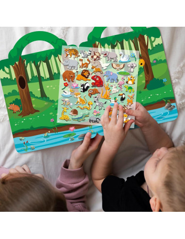6 Libros de Stickers 3D Reutilizables Elfew para Niños 2-4 Años