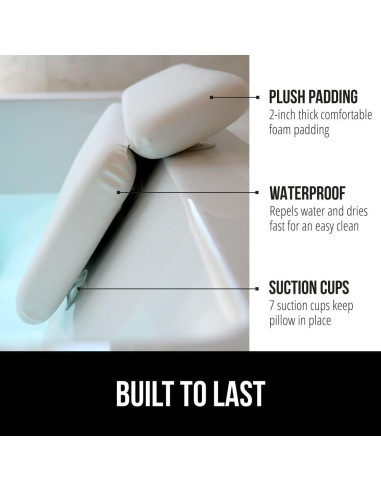 Almohada de Baño GORILLA GRIP con Ventosas y Espuma 5cm