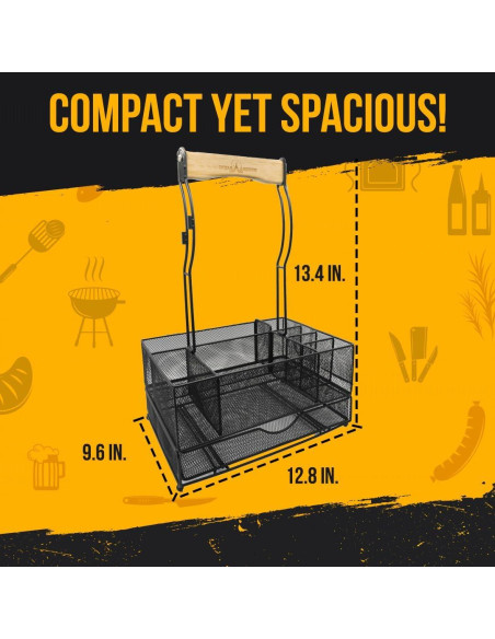 Caddy de Parrilla Plegable Castra Outfitters 34x24 cm Negro