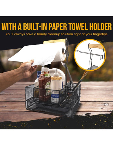 Caddy de Parrilla Plegable Castra Outfitters 34x24 cm Negro