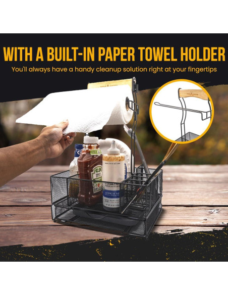 Caddy de Parrilla Plegable Castra Outfitters 34x24 cm Negro