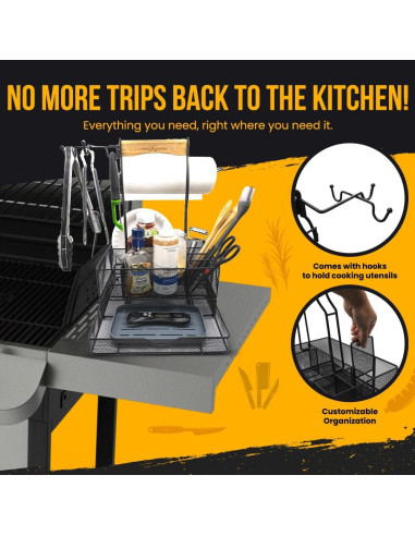 Caddy de Parrilla Plegable Castra Outfitters 34x24 cm Negro