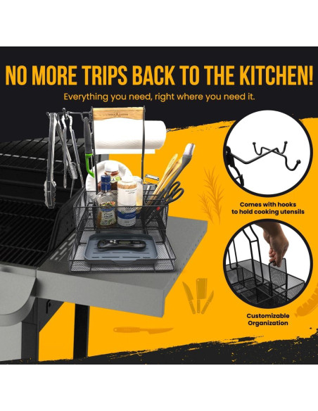 Caddy de Parrilla Plegable Castra Outfitters 34x24 cm Negro