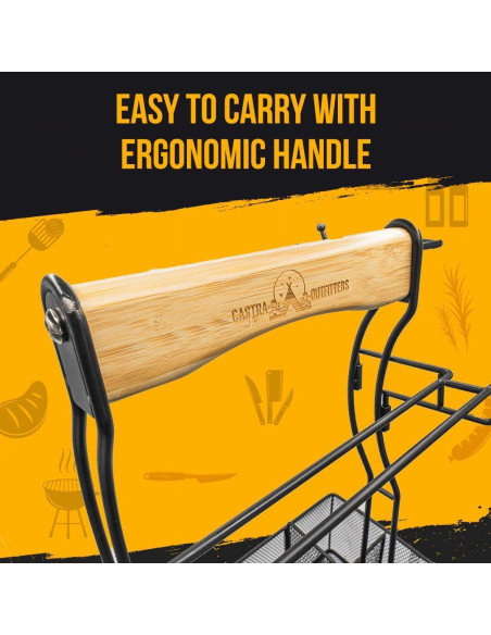 Caddy de Parrilla Plegable Castra Outfitters 34x24 cm Negro