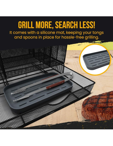 Caddy de Parrilla Plegable Castra Outfitters 34x24 cm Negro