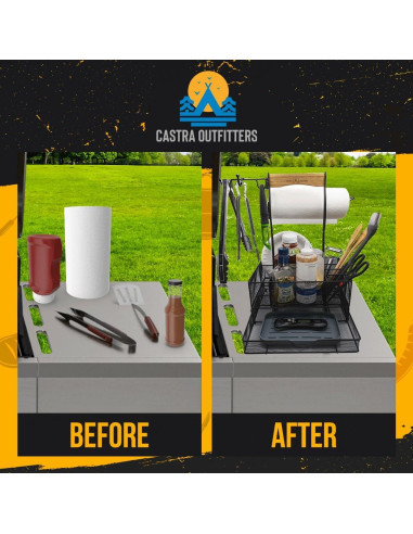 Caddy de Parrilla Plegable Castra Outfitters 34x24 cm Negro