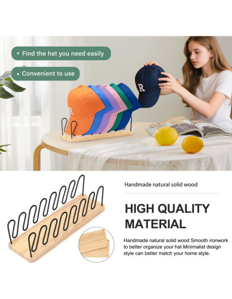 Organizador de Sombreros BINSUNS para 7 Gorras de Béisbol