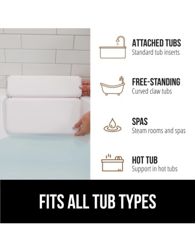 Almohada de Baño GORILLA GRIP con Ventosas y Espuma 5cm