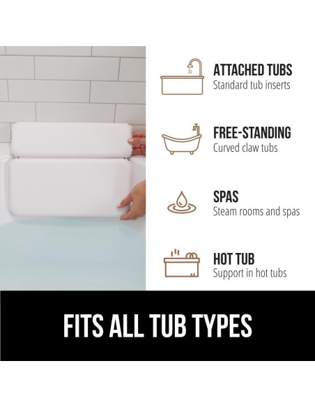 Almohada de Baño GORILLA GRIP con Ventosas y Espuma 5cm