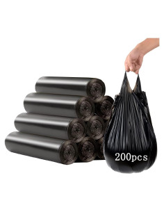 Bolsas de Basura Negras BAIYEUSO 200 Cuentas 4 Galones