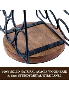 Soporte para cápsulas de café MyGift negro con base de madera 2