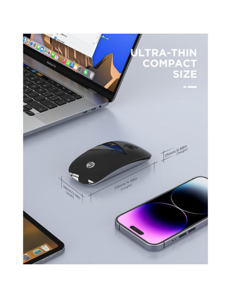 Ratón Inalámbrico Bluetooth RAPIQUE R306 - 1600 DPI, Silencioso