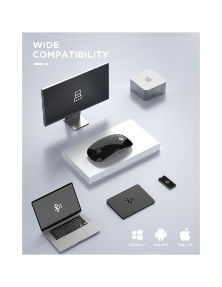 Ratón Inalámbrico Bluetooth RAPIQUE R306 - 1600 DPI, Silencioso