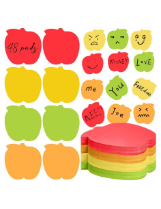 Notas Adhesivas en Forma de Manzana Kolldenn 48 Hojas Multicolor