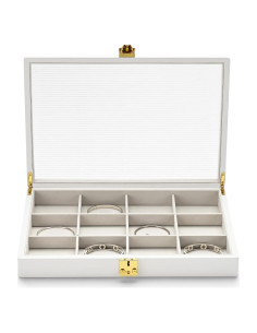 Caja organizadora de joyas Papten 12 compartimentos cuero