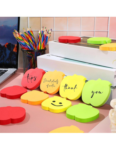 Notas Adhesivas en Forma de Manzana Kolldenn 48 Hojas Multicolor