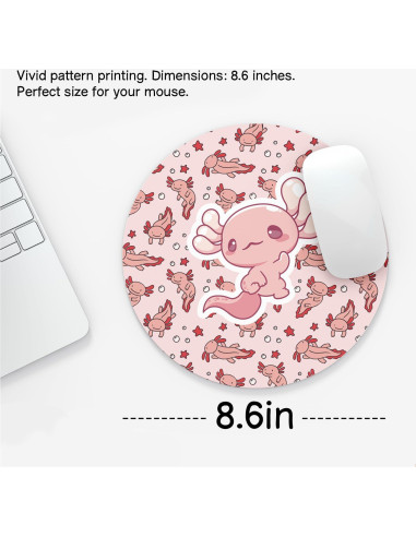 Alfombrilla de Ratón Rosa Axolote NaZaUK 22x22 cm Antideslizante