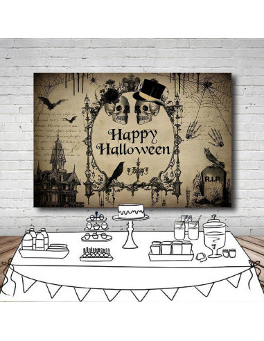 Fondo de Foto Halloween DULUDA 2.13x1.83m Esqueleto Bailando