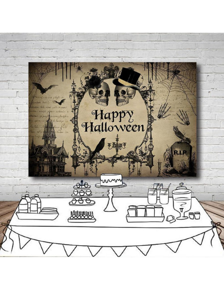 Fondo de Foto Halloween DULUDA 2.13x1.83m Esqueleto Bailando