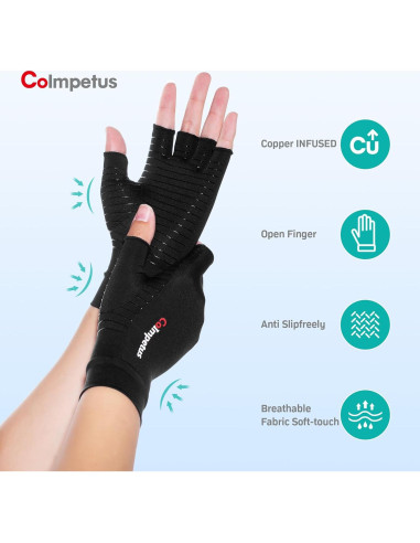 Guantes de Compresión de Cobre para Artritis T001 - Mediano