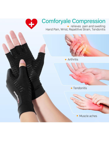 Guantes de Compresión de Cobre para Artritis T001 - Mediano