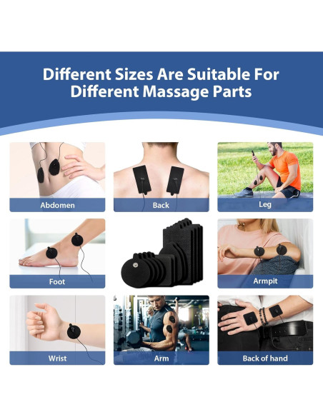 PADS de Reemplazo TENS Bisnick - 12 Electrodos Reutilizables