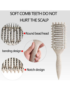 Cepillo Definidor de Rizos Yingbtr Beige 24.4x6.9cm 2