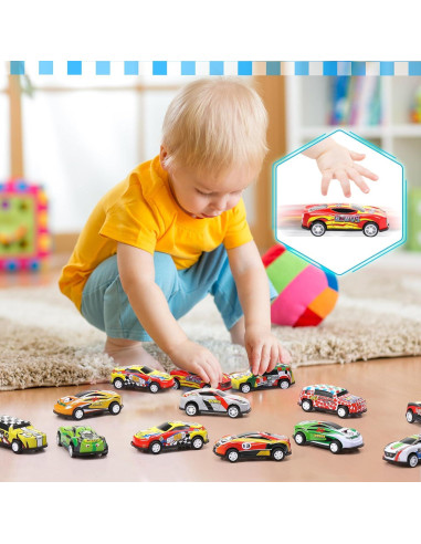 Coches de Juguete Vinsot 60 Piezas Retroceso Coloridos