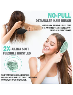 Cepillo Desenredante Ecológico Fiora Naturals - Verde 2