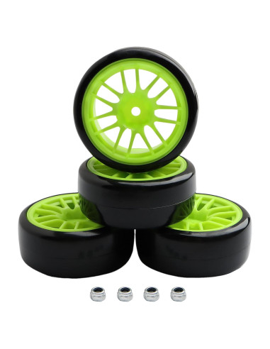 4 Neumáticos y Ruedas RC 1:10 GDOOL 63mm Plástico Verde