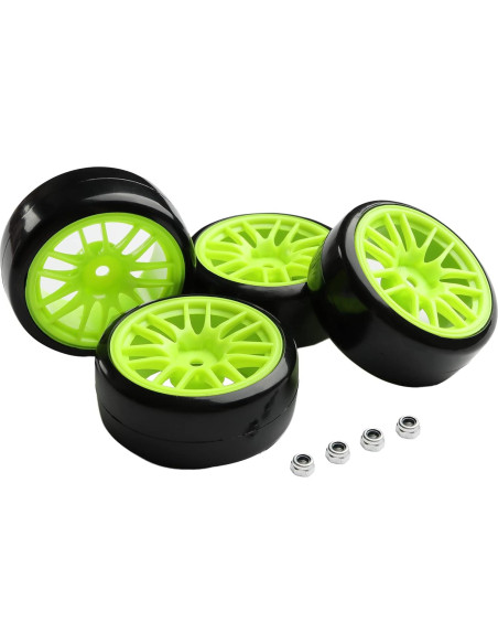 4 Neumáticos y Ruedas RC 1:10 GDOOL 63mm Plástico Verde