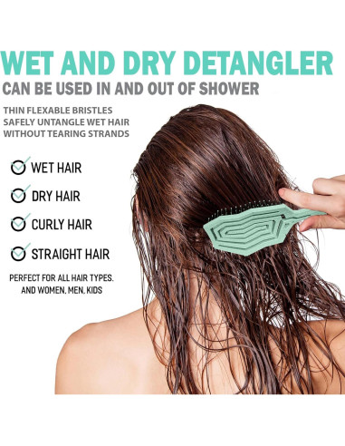 Cepillo Desenredante Ecológico Fiora Naturals - Verde