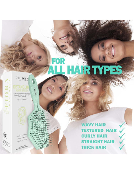 Cepillo Desenredante Ecológico Fiora Naturals - Verde