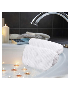 Almohada de Baño AmazeFan con Malla 4D y 7 Ventosas