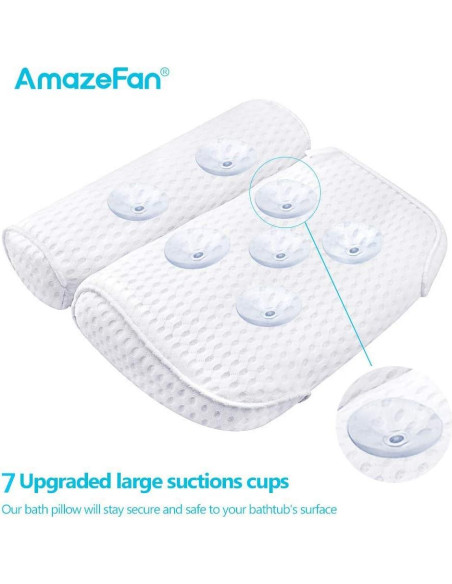 Almohada de Baño AmazeFan con Malla 4D y 7 Ventosas