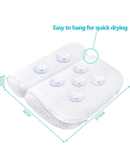 Almohada de Baño AmazeFan con Malla 4D y 7 Ventosas