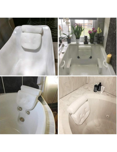 Almohada de Baño AmazeFan con Malla 4D y 7 Ventosas