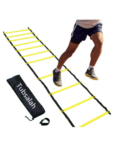 Escalera de Agilidad Ajustable Tubsalah 6m con Bolsa - Entrenamiento Fútbol y Baloncesto