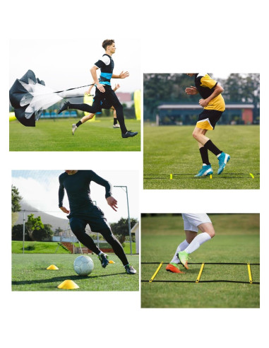 Escalera de Agilidad GHB 12 Peldaños 6.1m con Conos y Paracaídas