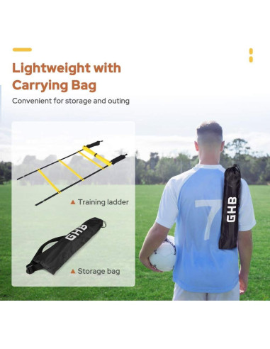 Escalera de Agilidad GHB 12 Peldaños 6.1m con Conos y Paracaídas