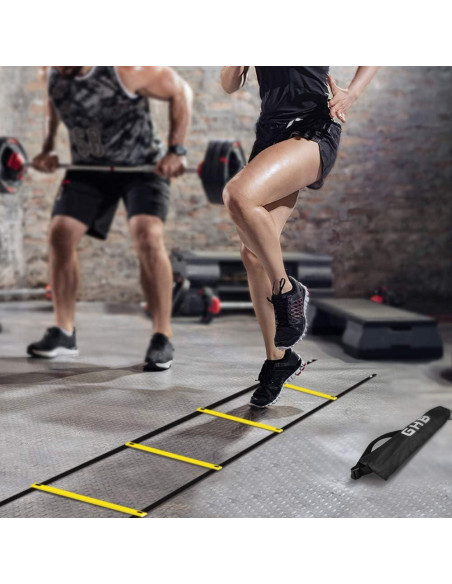 Escalera de Agilidad GHB 12 Peldaños 6.1m con Conos y Paracaídas