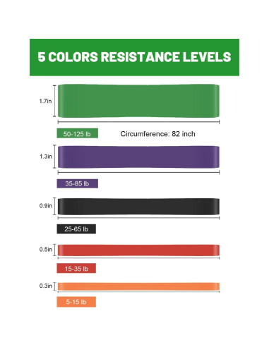 Bandas de Resistencia ROSAPOAR 5 Piezas 2.27-56.7 kg
