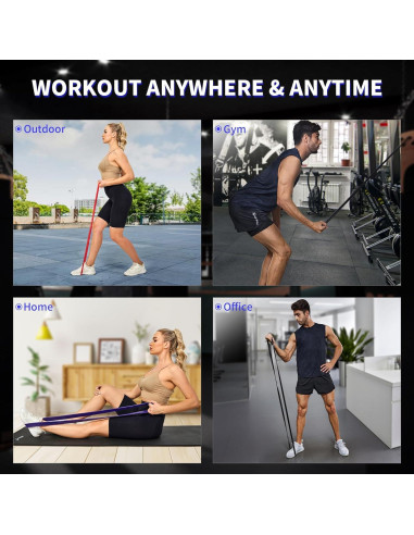 Conjunto de bandas de resistencia YONKFUL 5-90 LBS para entrenamiento