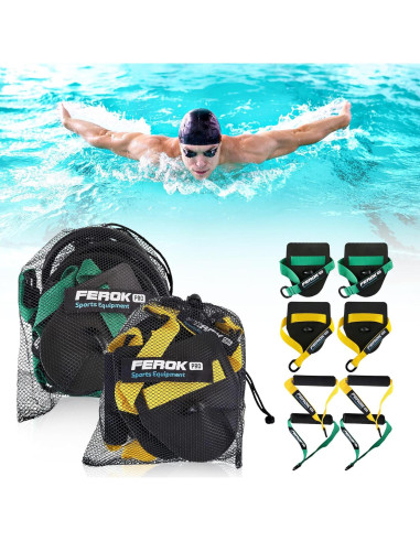 Banda de Resistencia Elástica FEROK PRO Verde Medio para Natación