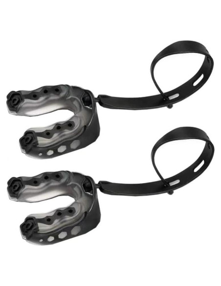 Protector Bucal Fútbol FOUUA 2 Pack Ajustable Negro