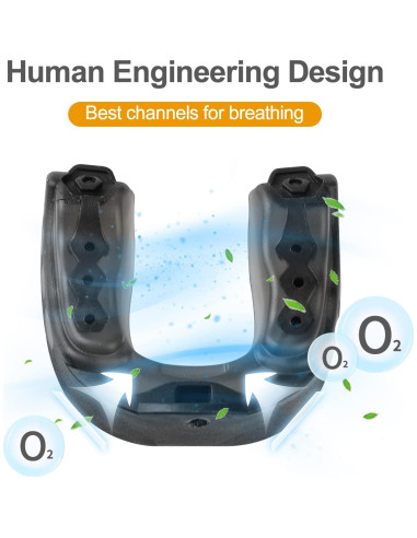 Protector Bucal Fútbol FOUUA 2 Pack Ajustable Negro