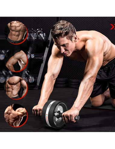 Kit de Rueda Abdominal EnterSports 6 en 1 con Bandas y Almohadilla