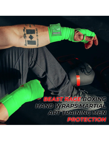 Envolturas de Mano BEAST RAGE 4.5m Semi-Elásticas para Boxeo